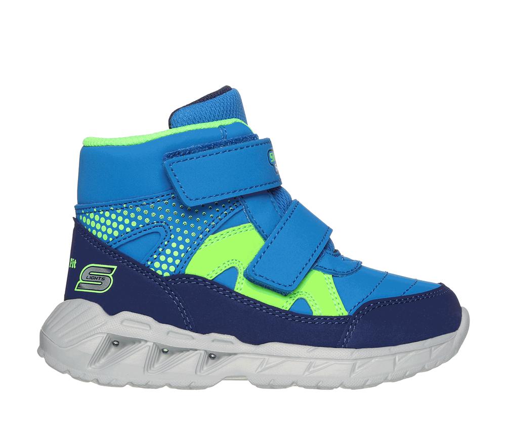 Boys\'s Skechers S-Lights: Magna-Lights - Thunder Squad Light Up Sneakers Navy / Lime  USA |  1296-SEOWX