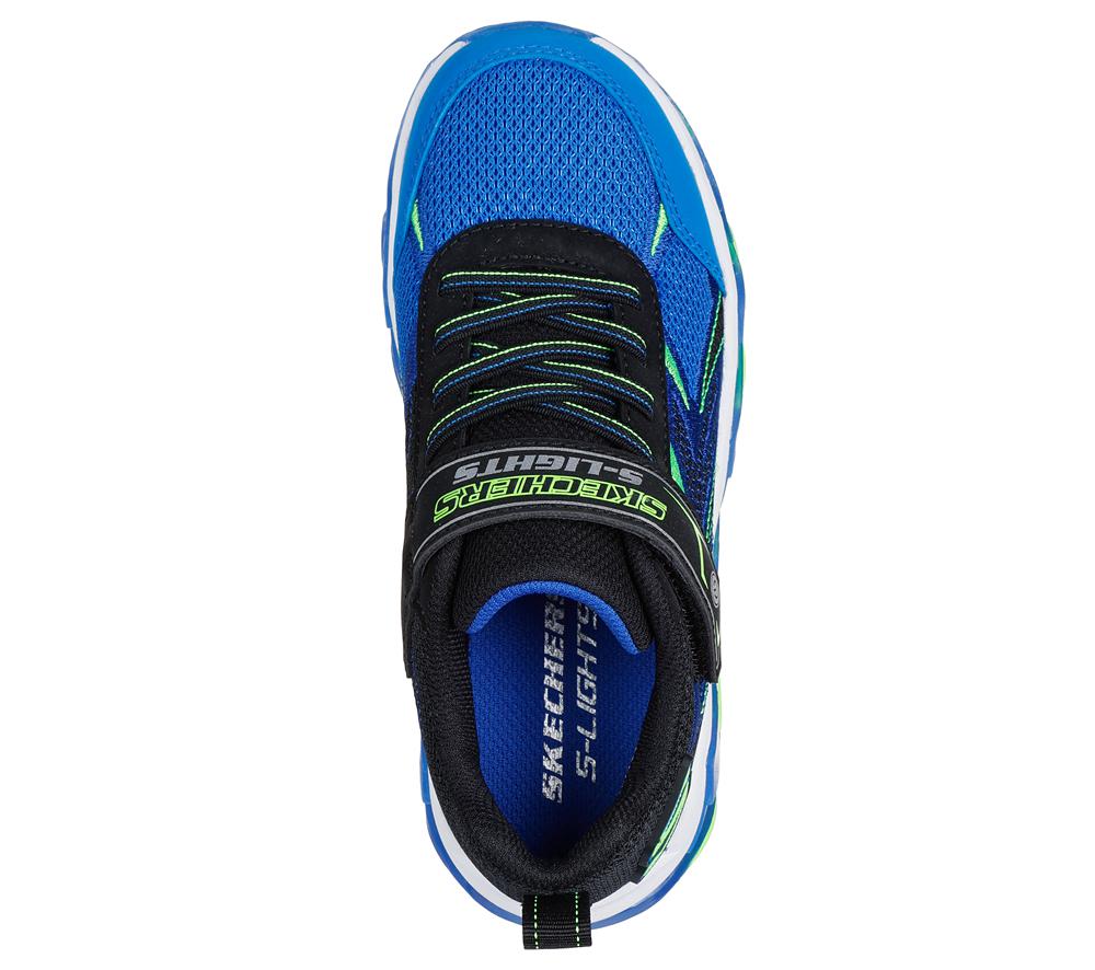 Boys's Skechers S-Lights: Mega-Surge 2.0 Light Up Sneakers Black / Lime  USA |  2153-FLZPR