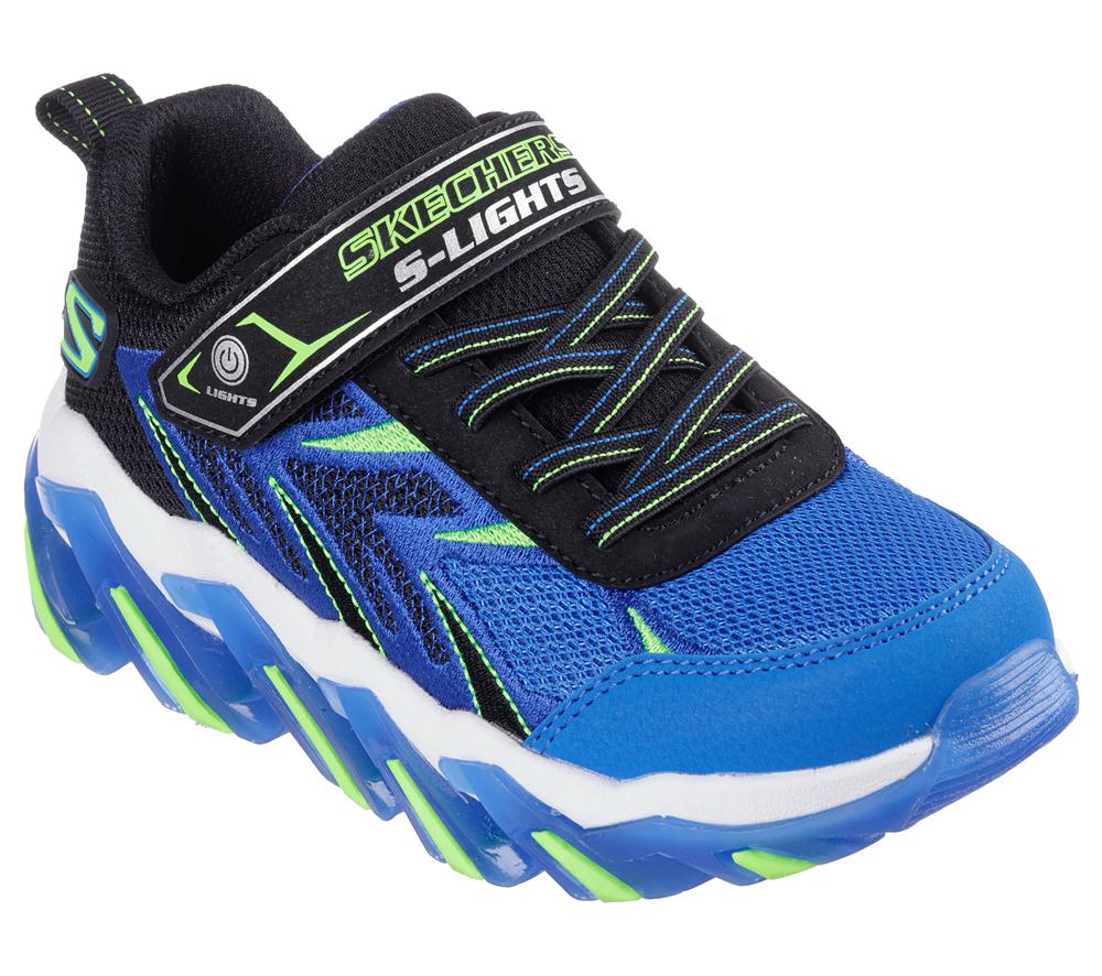 Boys's Skechers S-Lights: Mega-Surge 2.0 Light Up Sneakers Black / Lime  USA |  2153-FLZPR