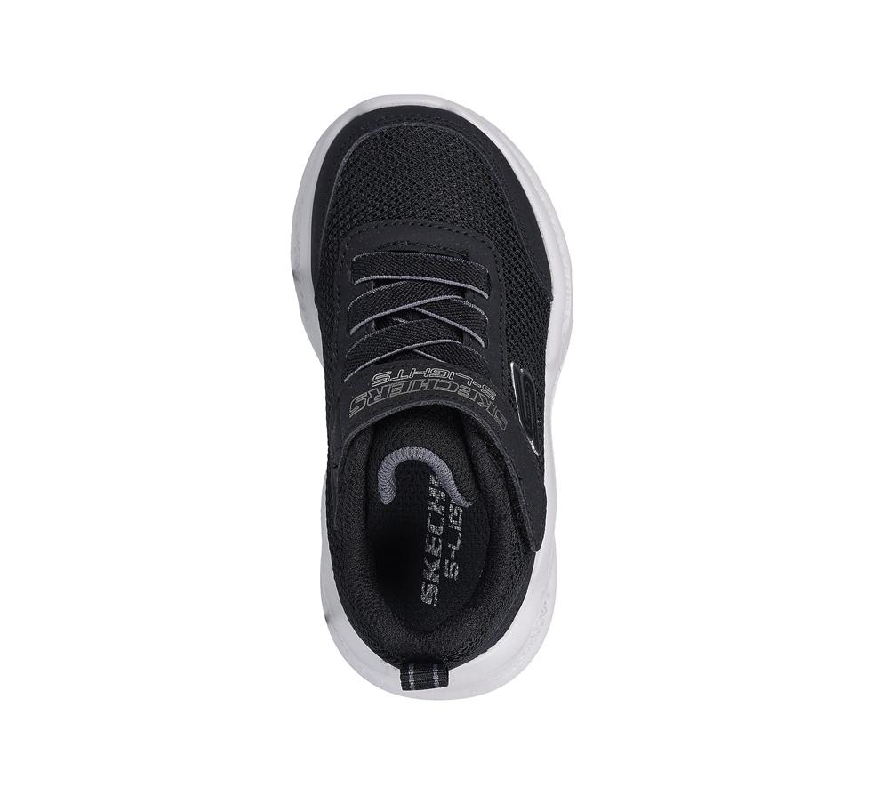 Boys's Skechers S-Lights: Meteor-Lights Sneakers Black / Grey  USA |  2693-DOKHR