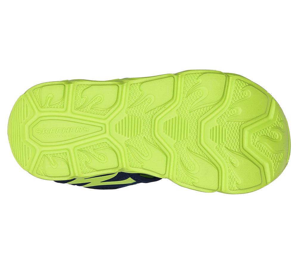 Boys's Skechers S-Lights: Thermo-Flash - Heat Tide Sandals Navy / Lime  USA |  6257-ZLYND