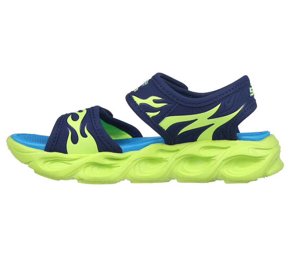 Boys's Skechers S-Lights: Thermo-Flash - Heat Tide Sandals Navy / Lime  USA |  6257-ZLYND