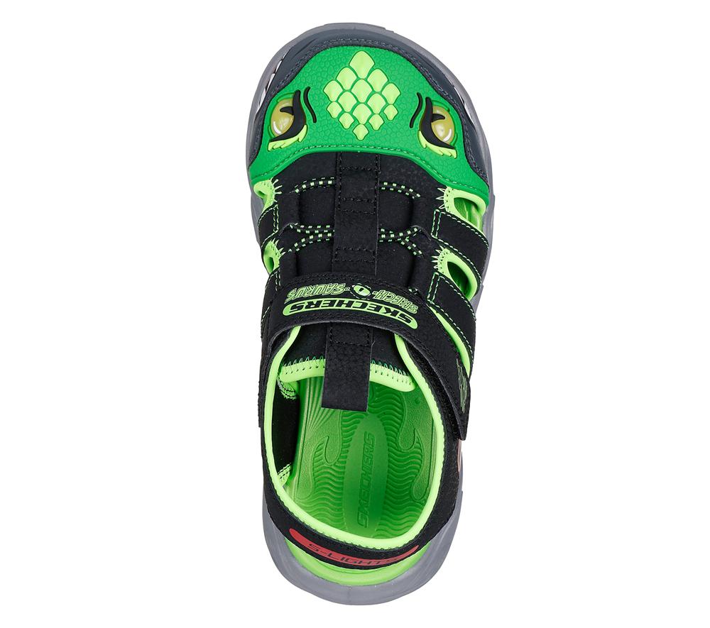 Boys's Skechers S-Lights: Thermo-Flash - Hydro-Flare Light Up Sneakers Black / Lime  USA |  7432-FGZBI