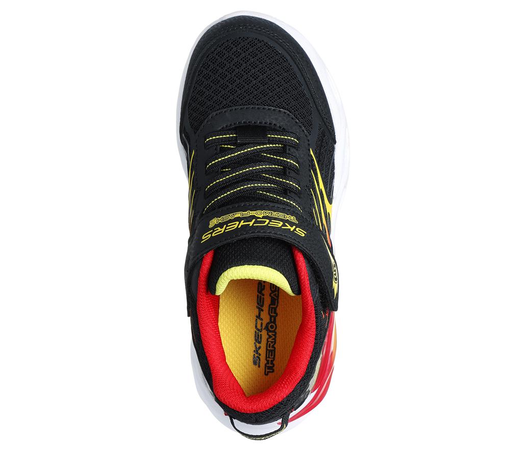 Boys's Skechers S-Lights: Thermo Flash 2.0 Light Up Sneakers Black / Red  USA |  0942-GJTDK