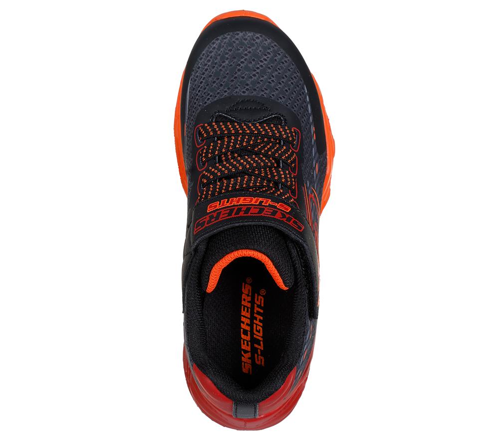 Boys's Skechers S-Lights: Vortex 2.0 - Quantroid Light Up Sneakers Black / Red  USA |  4270-ZCWDK