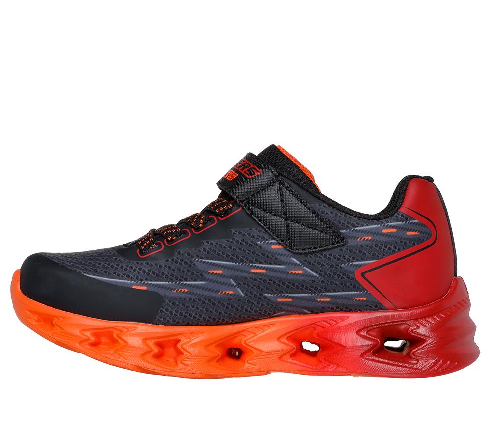 Boys's Skechers S-Lights: Vortex 2.0 - Quantroid Light Up Sneakers Black / Red  USA |  4270-ZCWDK