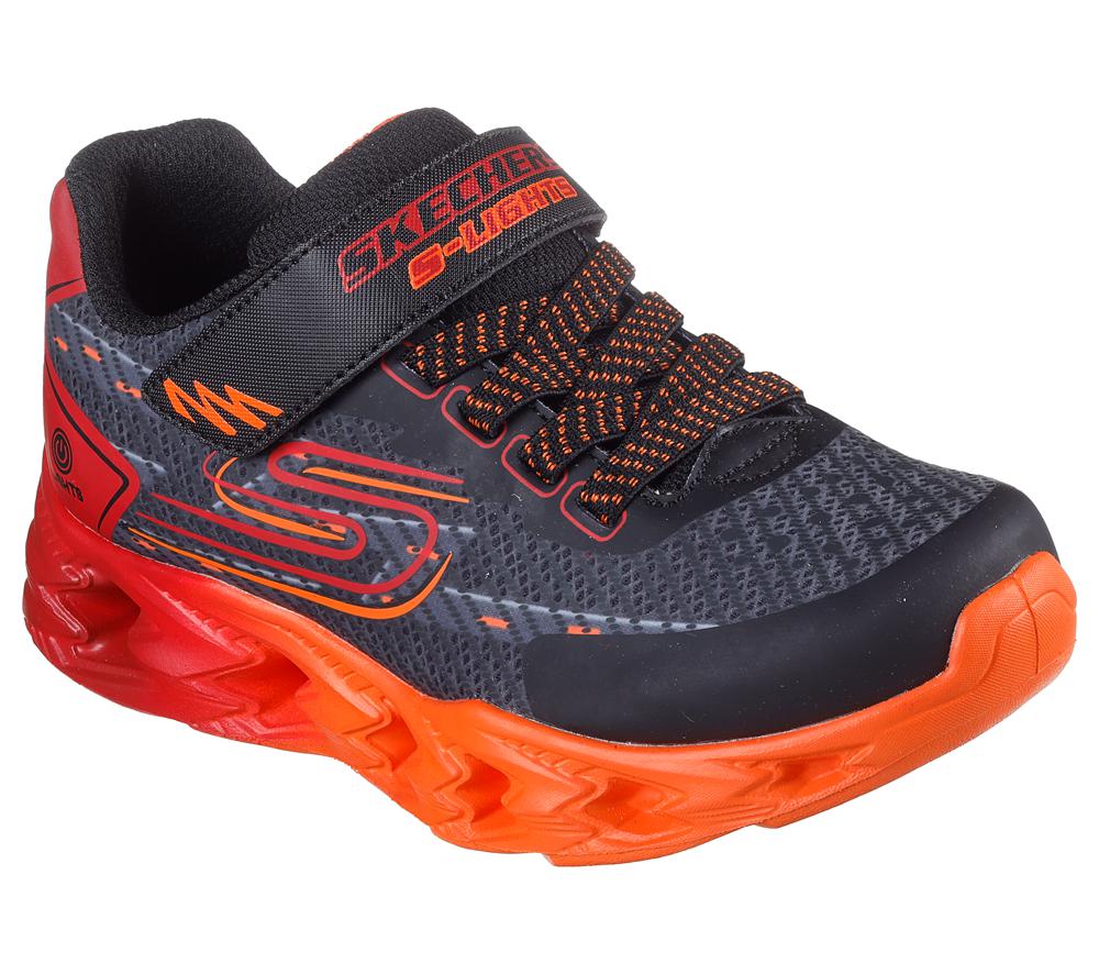 Boys's Skechers S-Lights: Vortex 2.0 - Quantroid Light Up Sneakers Black / Red  USA |  4270-ZCWDK