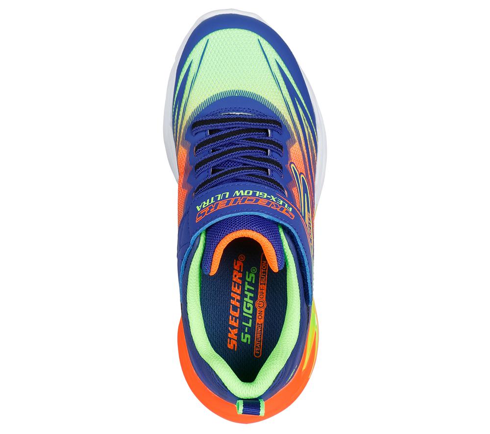 Boys's Skechers S Lights: Flex-Glow Ultra Sneakers Blue / Multicolor  USA |  5017-WOXIC