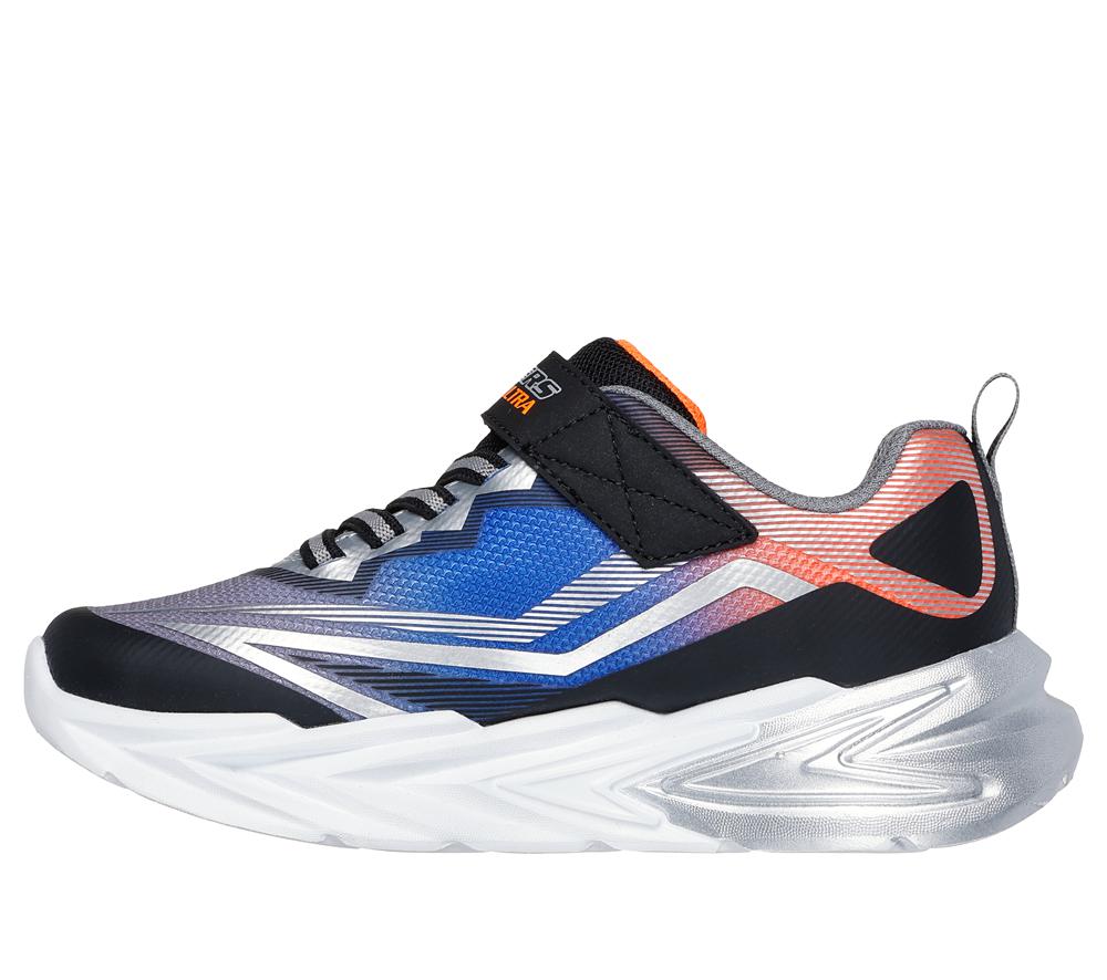 Boys's Skechers S Lights: Flex-Glow Ultra Sneakers Black / Silver  USA |  0295-BRPYE