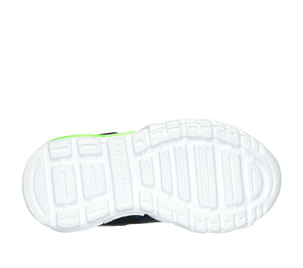 Boys's Skechers S Lights: Flex-Glow Bolt Light Up Sneakers Black / Blue  USA |  0538-KBNAH