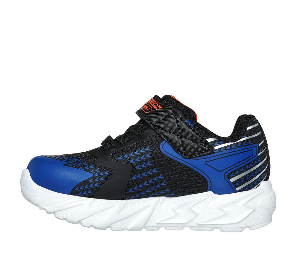Boys's Skechers S Lights: Flex-Glow Bolt Light Up Sneakers Black / Blue  USA |  0538-KBNAH