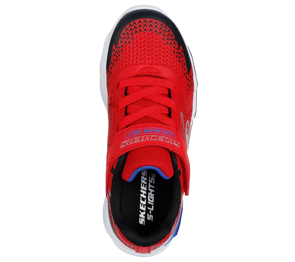 Boys's Skechers S Lights: Flex-Glow Bolt Light Up Sneakers Red / Black  USA |  2163-JQOGL