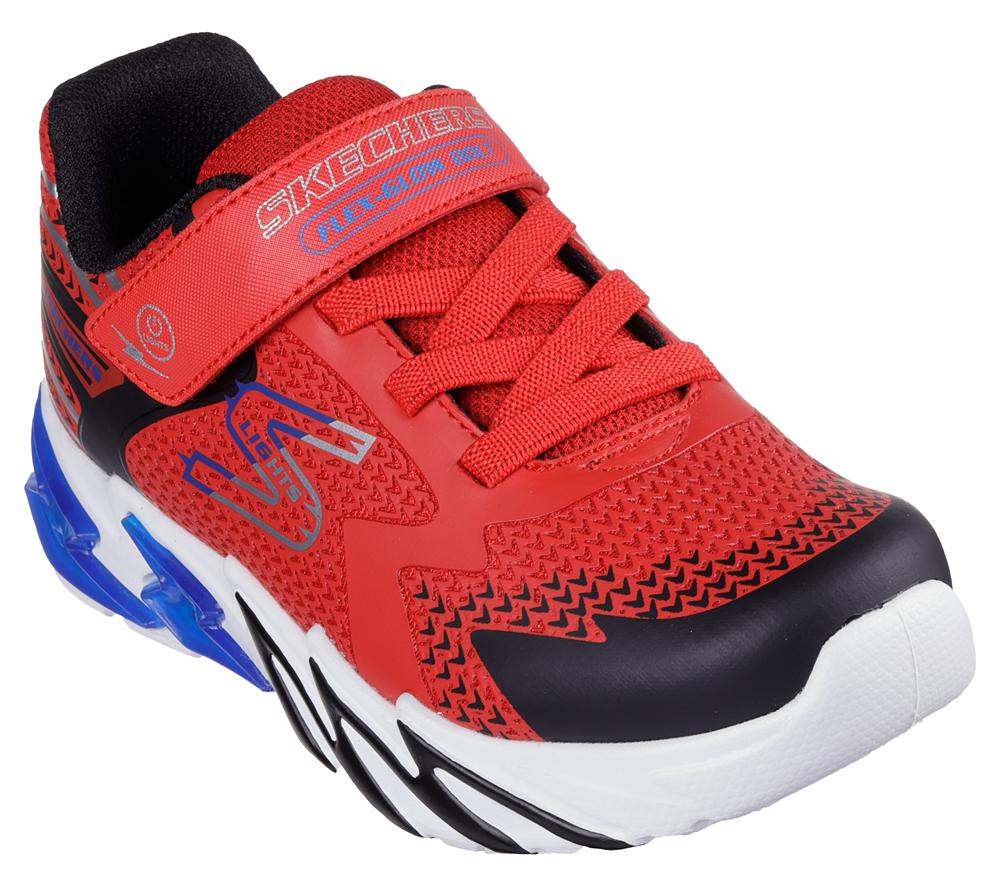 Boys's Skechers S Lights: Flex-Glow Bolt Light Up Sneakers Red / Black  USA |  2163-JQOGL