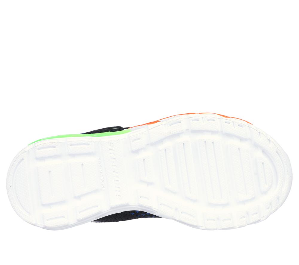 Boys's Skechers S Lights: Flex-Glow Bolt Light Up Sneakers Black / Blue  USA |  4825-AHPFY