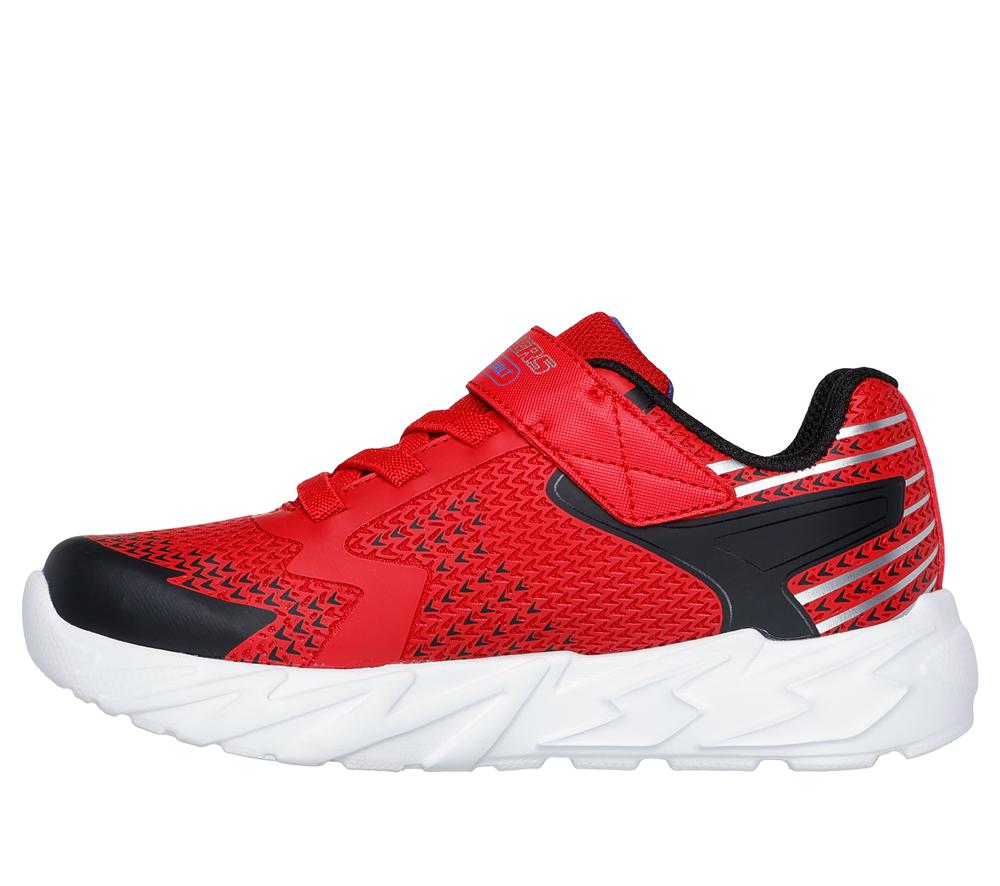 Boys's Skechers S Lights: Flex-Glow Bolt Sneakers Red / Black  USA |  4728-FIVAQ