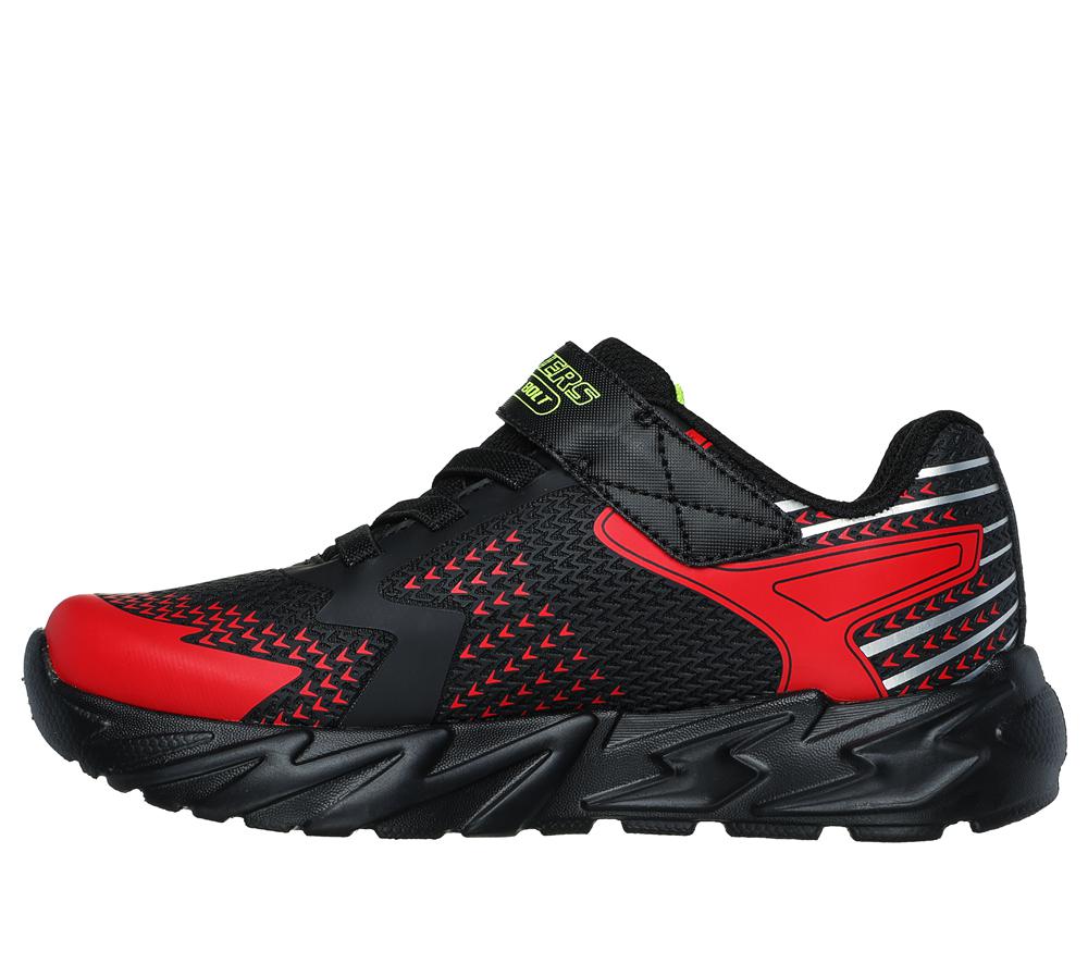 Boys's Skechers S Lights: Flex-Glow Bolt Sneakers Black / Red  USA |  4190-XMEDR