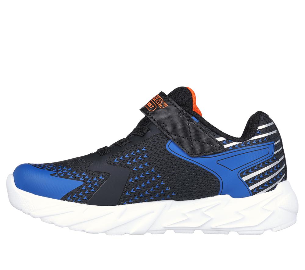 Boys's Skechers S Lights: Flex-Glow Bolt Sneakers Black / Blue  USA |  0157-XBYRZ