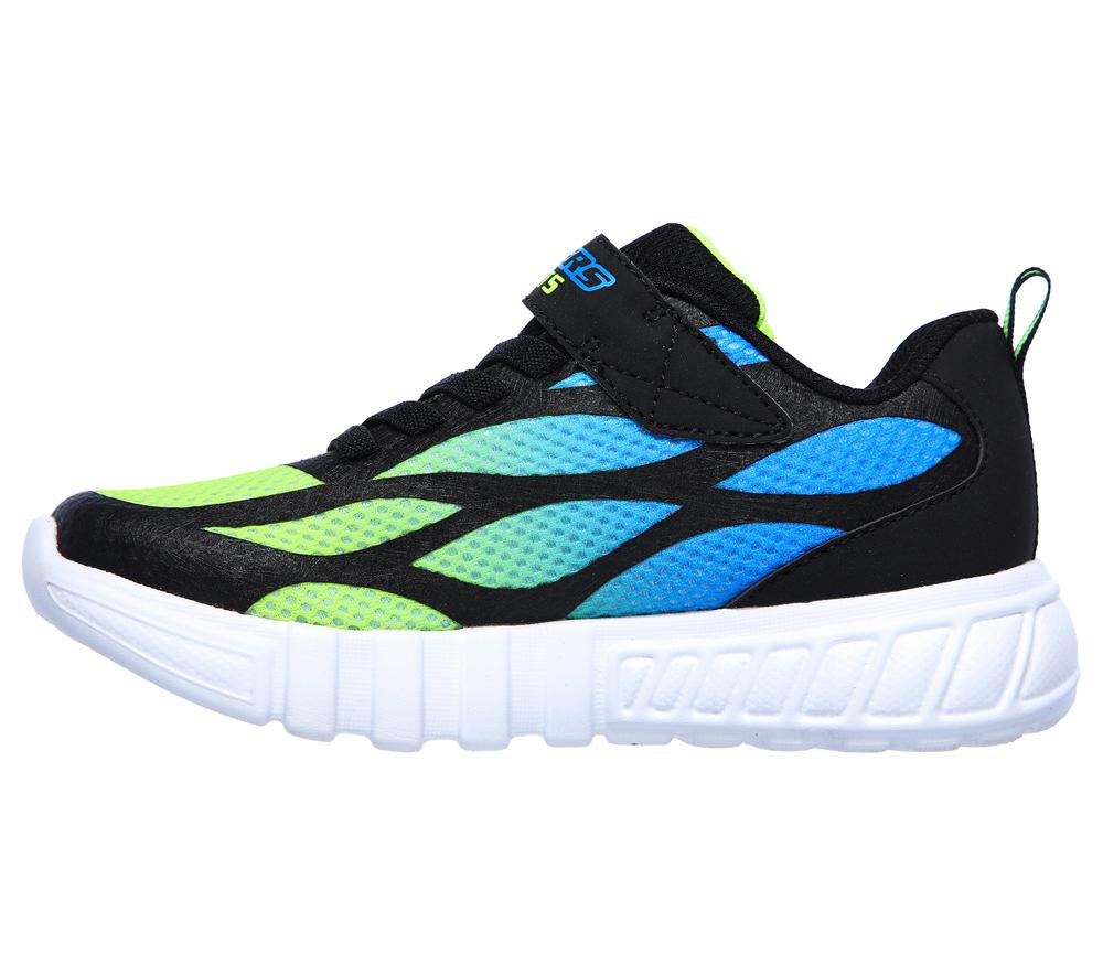 Boys's Skechers S Lights: Flex-Glow - Dezlo Light Up Sneakers Black / Lime  USA |  7615-XHPTV