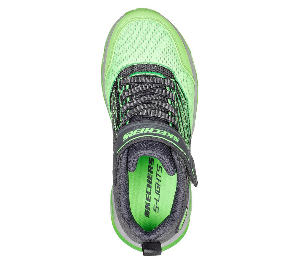 Boys's Skechers S Lights: Mega Surge Light Up Sneakers Charcoal / Lime  USA |  5426-DBRCL
