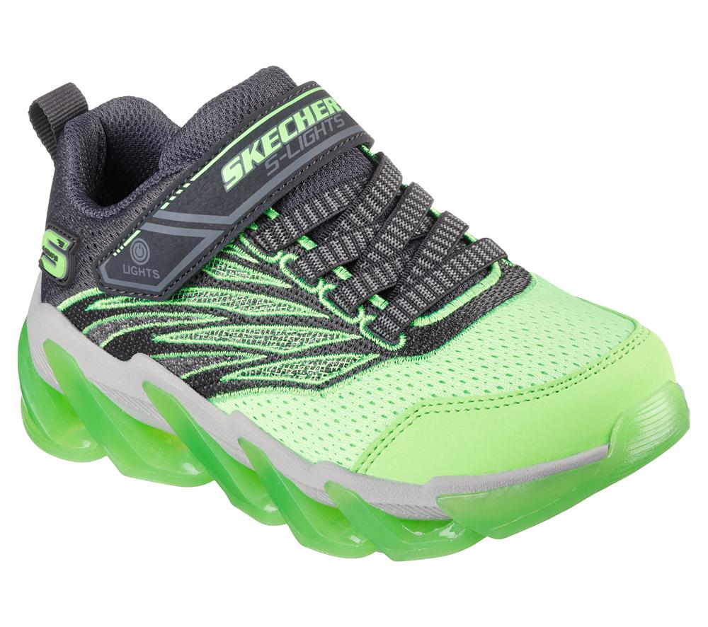 Boys's Skechers S Lights: Mega Surge Light Up Sneakers Charcoal / Lime  USA |  5426-DBRCL
