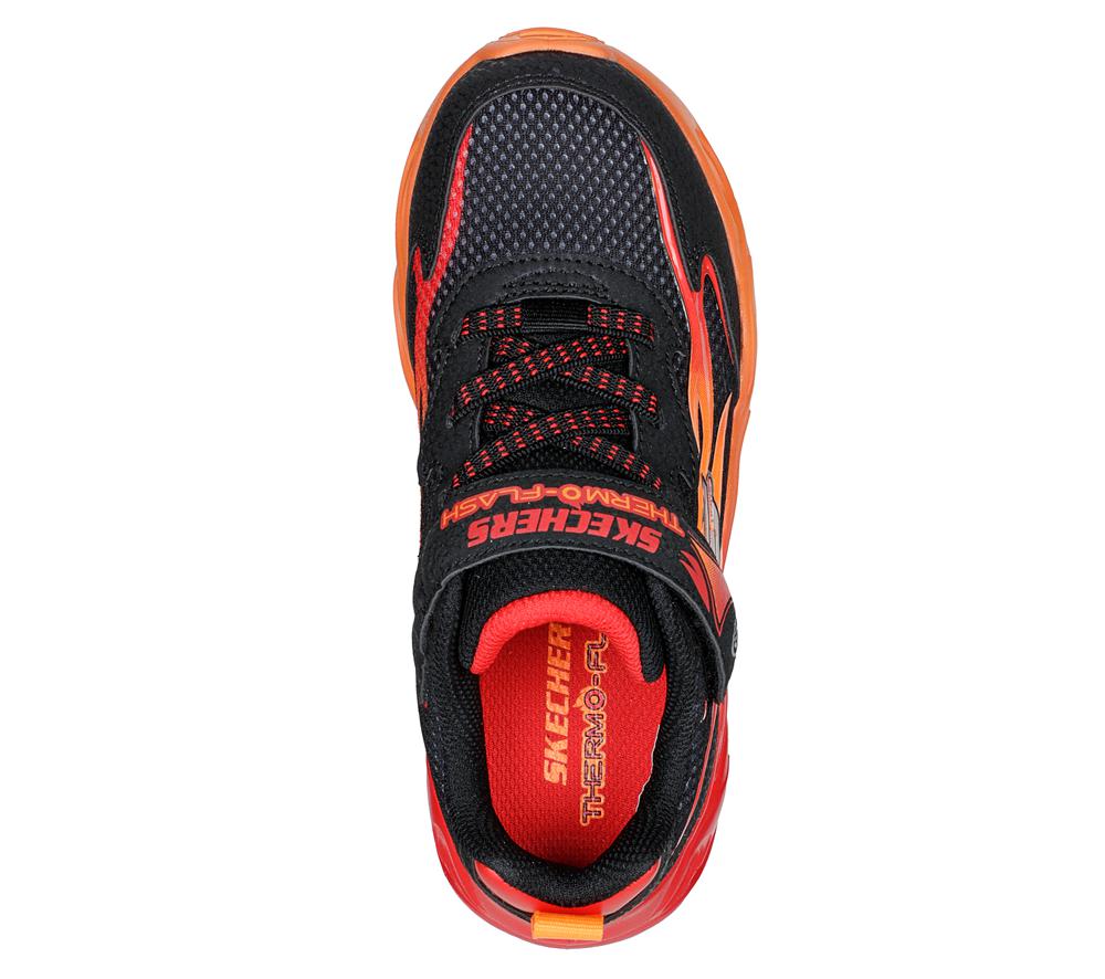 Boys's Skechers S Lights: Thermo Flash - Heat-Flux Light Up Sneakers Black / Red  USA |  2096-BYJSQ