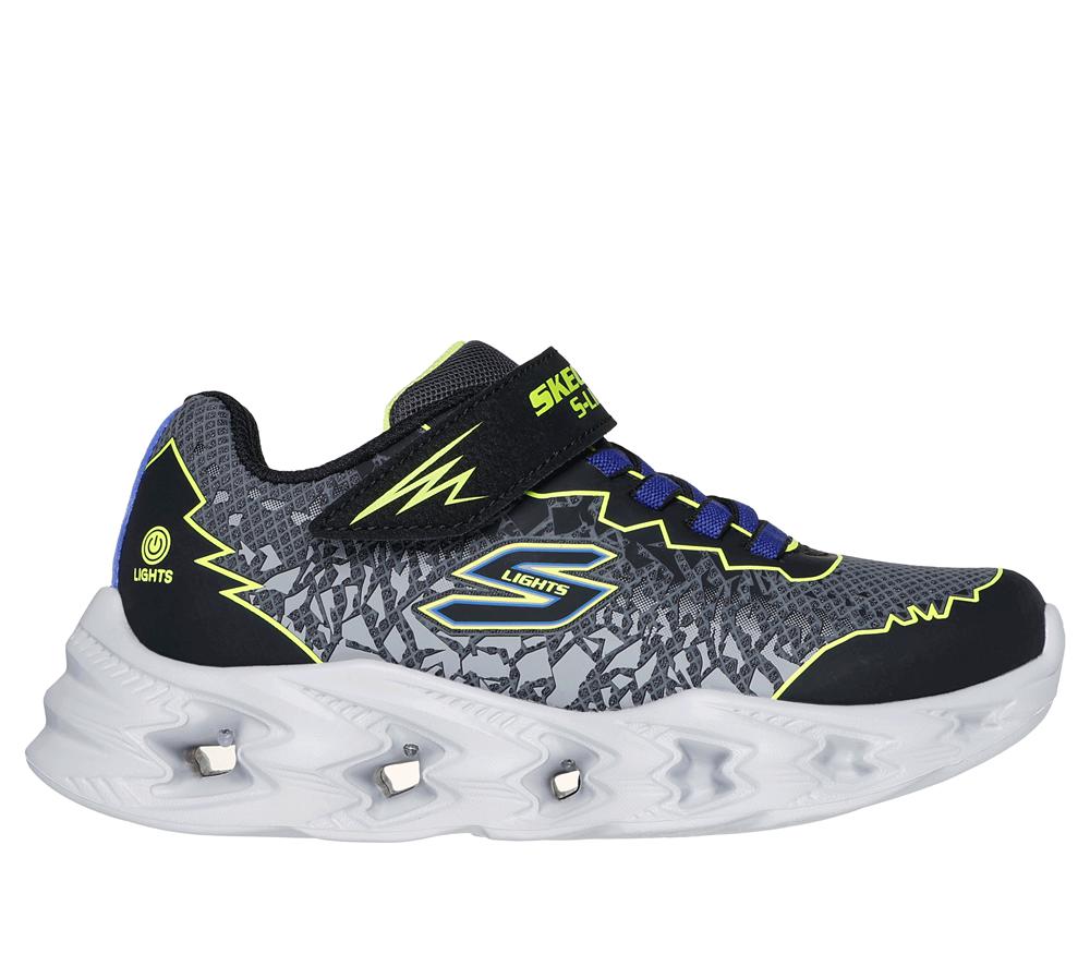 Boys\'s Skechers S Lights: Vortex 2.0 - Zorento Sneakers Black / Yellow  USA |  2745-GFNWO