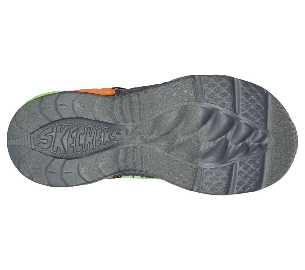 Boys's Skechers Skech-O-Saurus - Dino-Lights Light Up Sneakers Black / Orange  USA |  8167-OMZJI