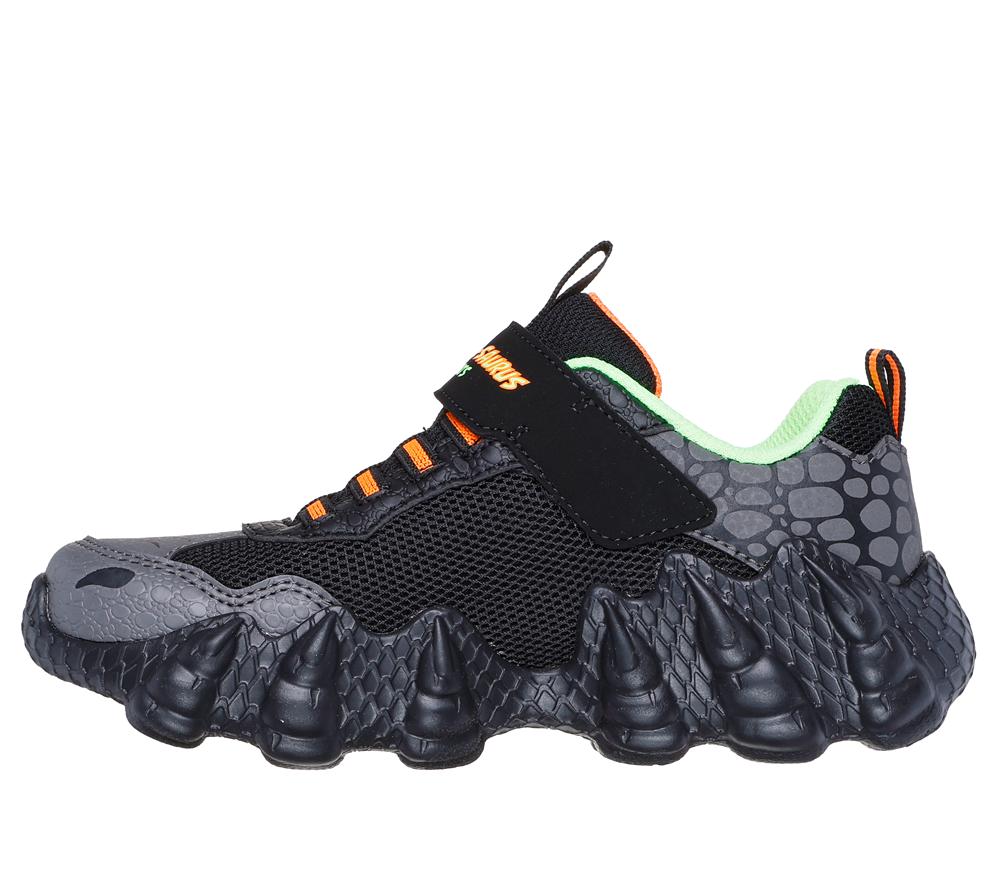 Boys's Skechers Skech-O-Saurus - Rapid-Dino Light Up Sneakers Black / Lime  USA |  2306-DCGQI