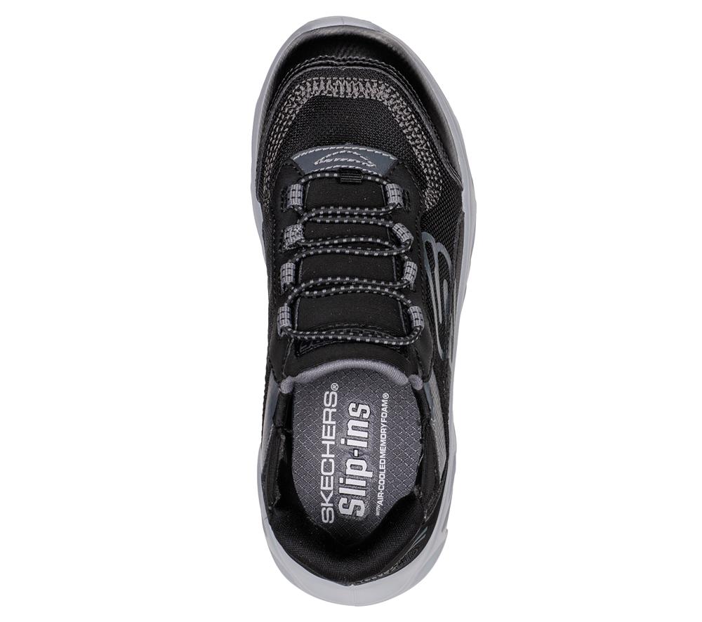 Boys's Skechers Slip-Ins: Flex Glide Sneakers Black / Charcoal  USA |  4958-UWMXY