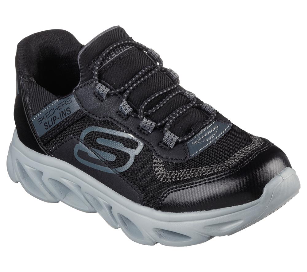Boys's Skechers Slip-Ins: Flex Glide Sneakers Black / Charcoal  USA |  4958-UWMXY
