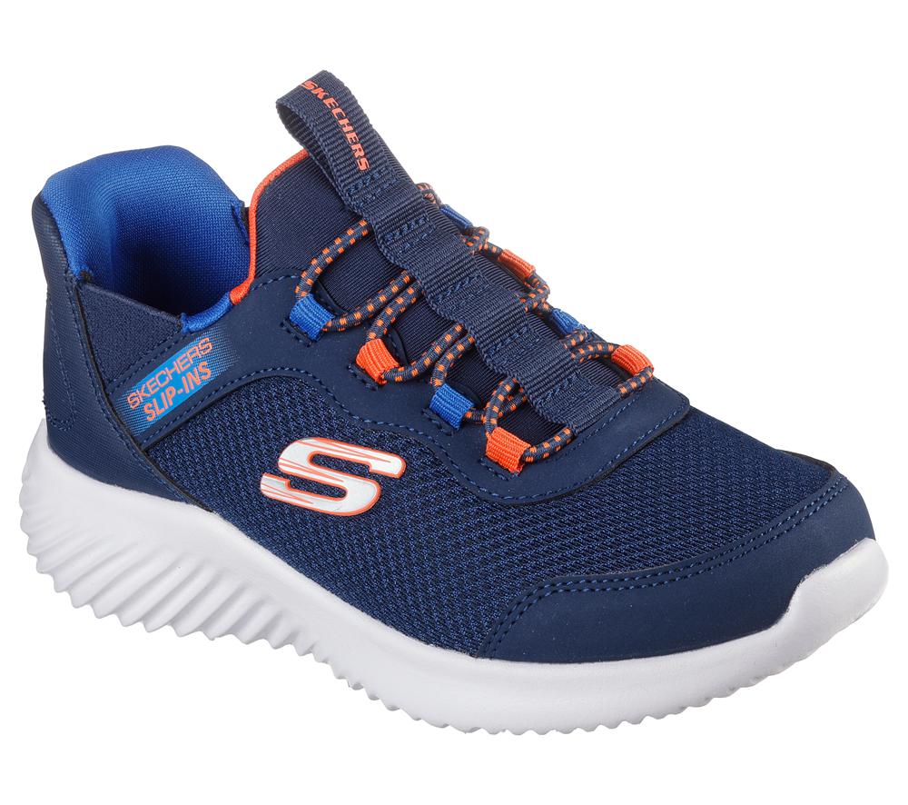 Boys's Skechers Slip-ins: Bounder - Brisk-Burst Slip On Shoes Navy / Blue  USA |  5293-JCZXR