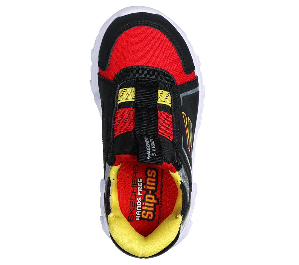 Boys's Skechers Slip-ins: Hypno-Flash 2.0 - Vexlux Sneakers Black / Red  USA |  6215-TELZA