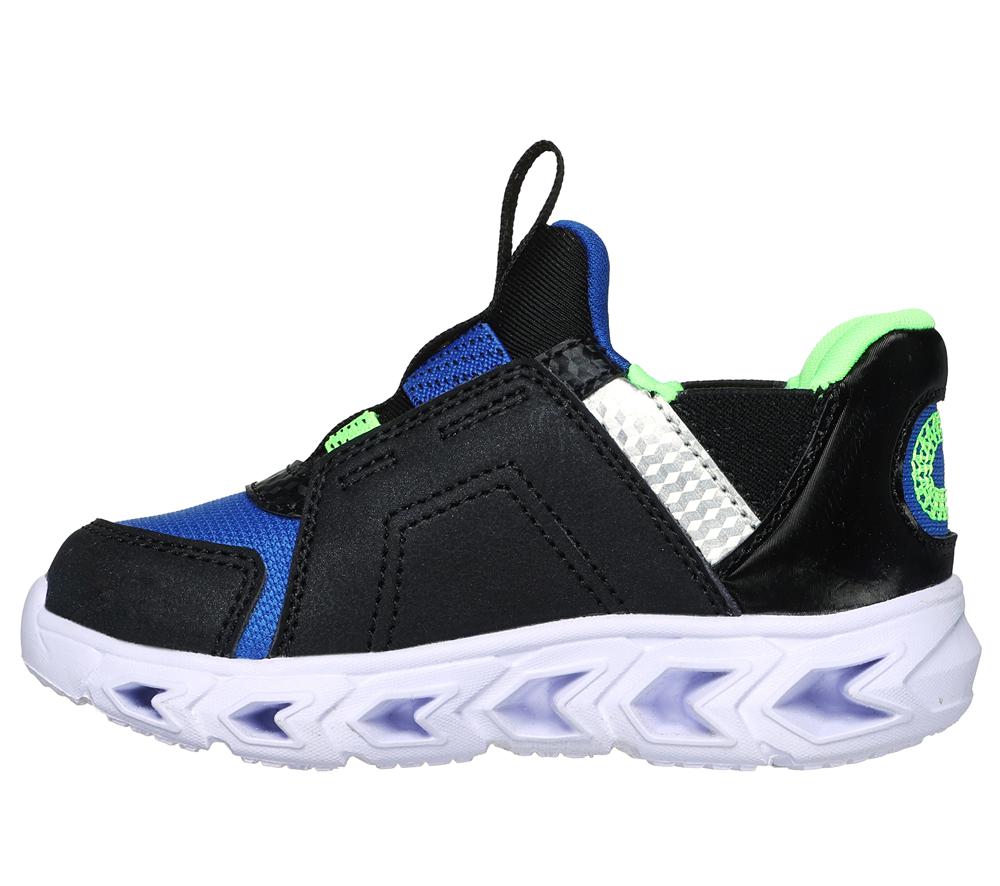 Boys's Skechers Slip-ins: Hypno-Flash 2.0 - Vexlux Light Up Sneakers Black / Lime  USA |  6723-TZIJU