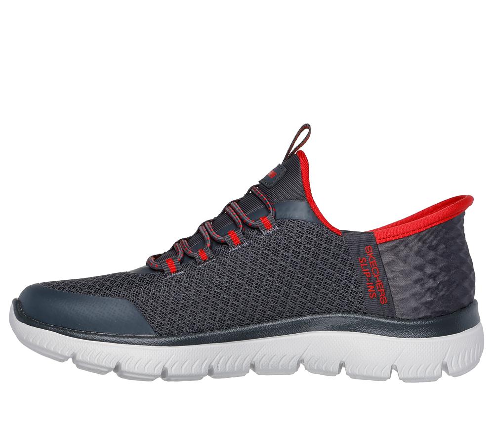 Boys's Skechers Slip-ins: Summits - High Range Sneakers Charcoal / Red  USA |  1452-NIDYM