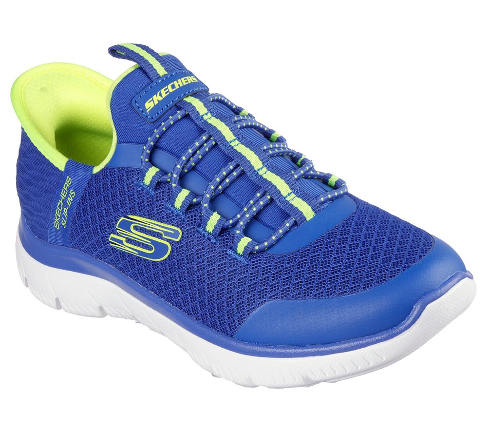 Boys's Skechers Slip-ins: Summits - High Range Sneakers Blue / Lime  USA |  9235-NXSLC