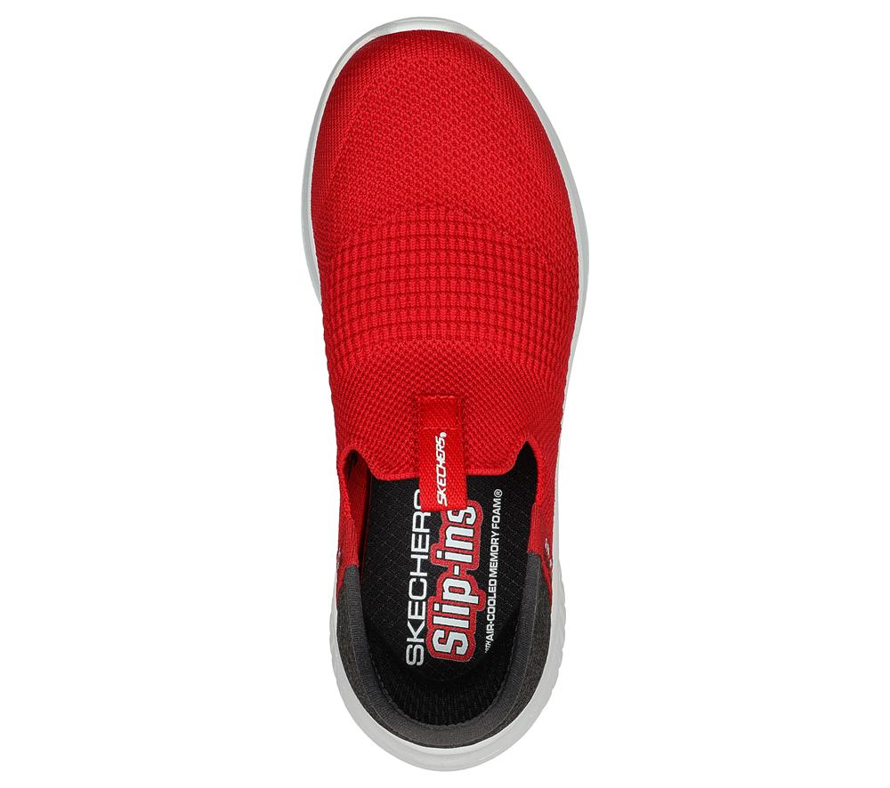 Boys's Skechers Slip-ins: Ultra Flex 3.0 - Smooth Step Sneakers Red / Black  USA |  8941-MJAFG