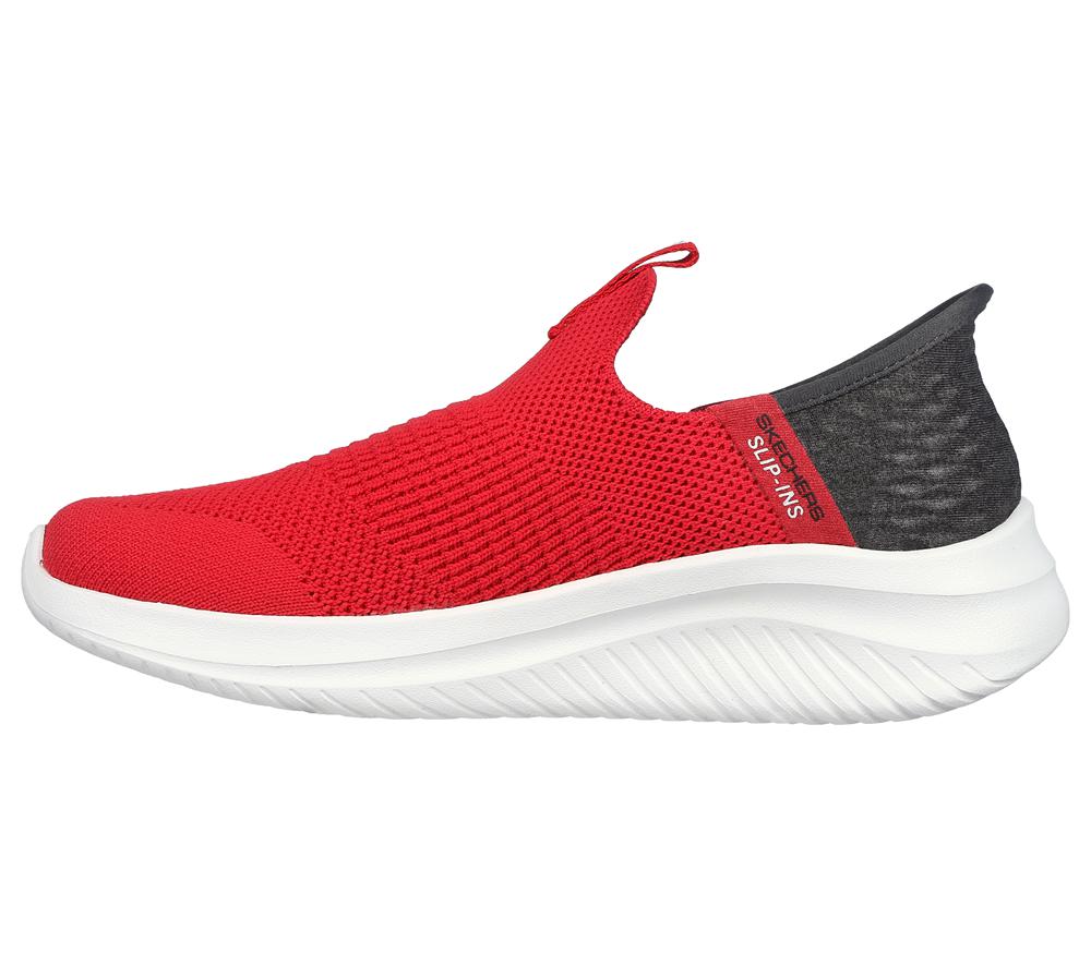 Boys's Skechers Slip-ins: Ultra Flex 3.0 - Smooth Step Sneakers Red / Black  USA |  8941-MJAFG