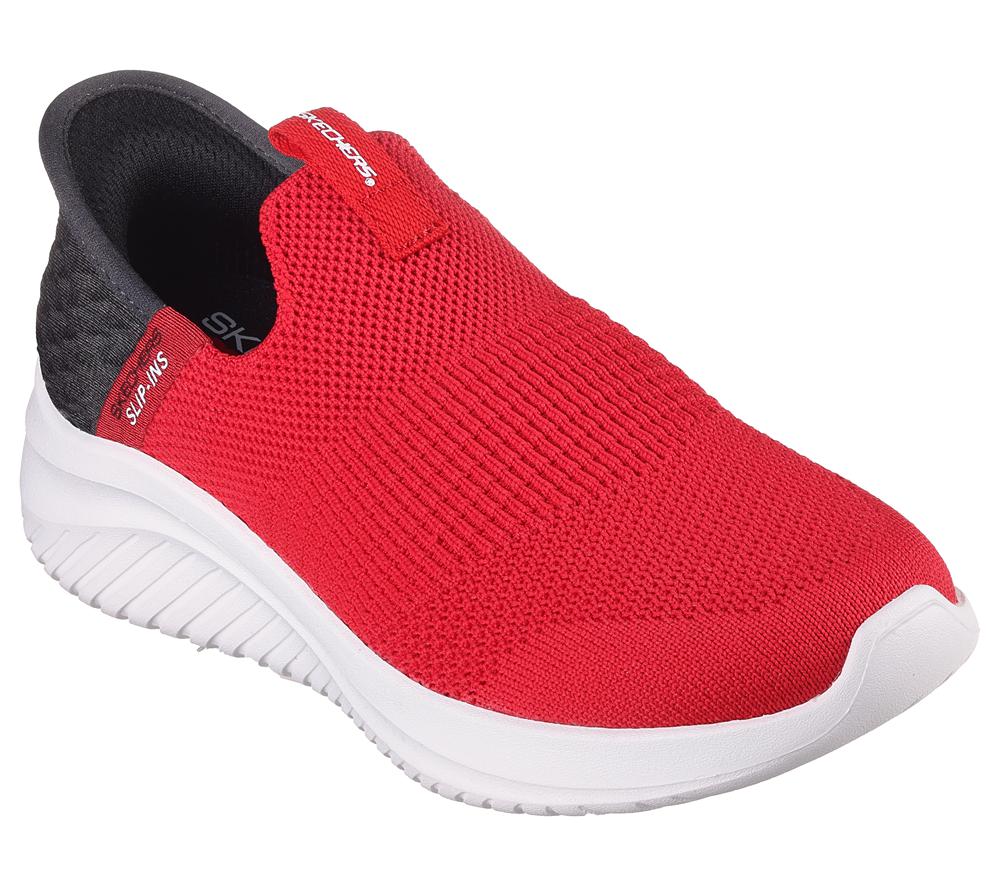 Boys's Skechers Slip-ins: Ultra Flex 3.0 - Smooth Step Sneakers Red / Black  USA |  8941-MJAFG