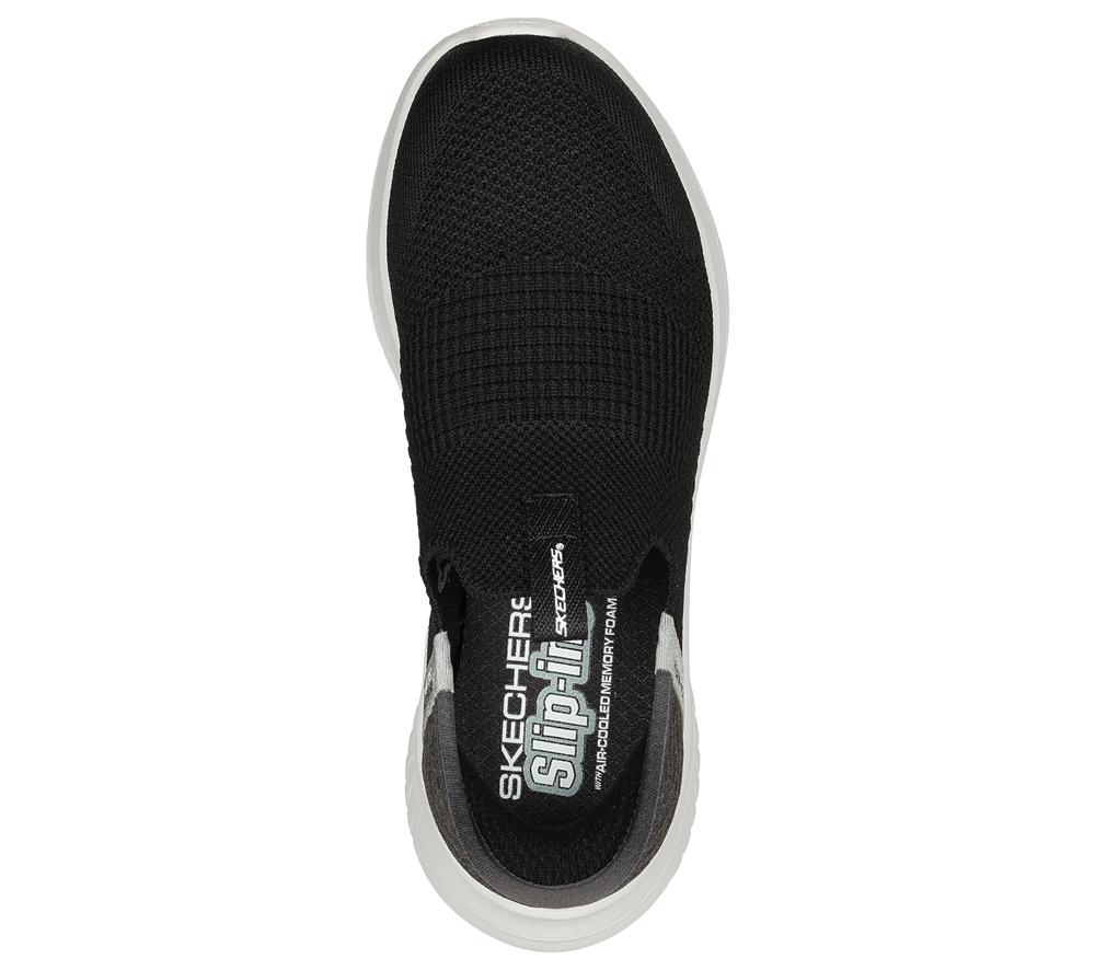 Boys's Skechers Slip-ins: Ultra Flex 3.0 - Smooth Step Sneakers Black / White  USA |  8905-ZRXTY