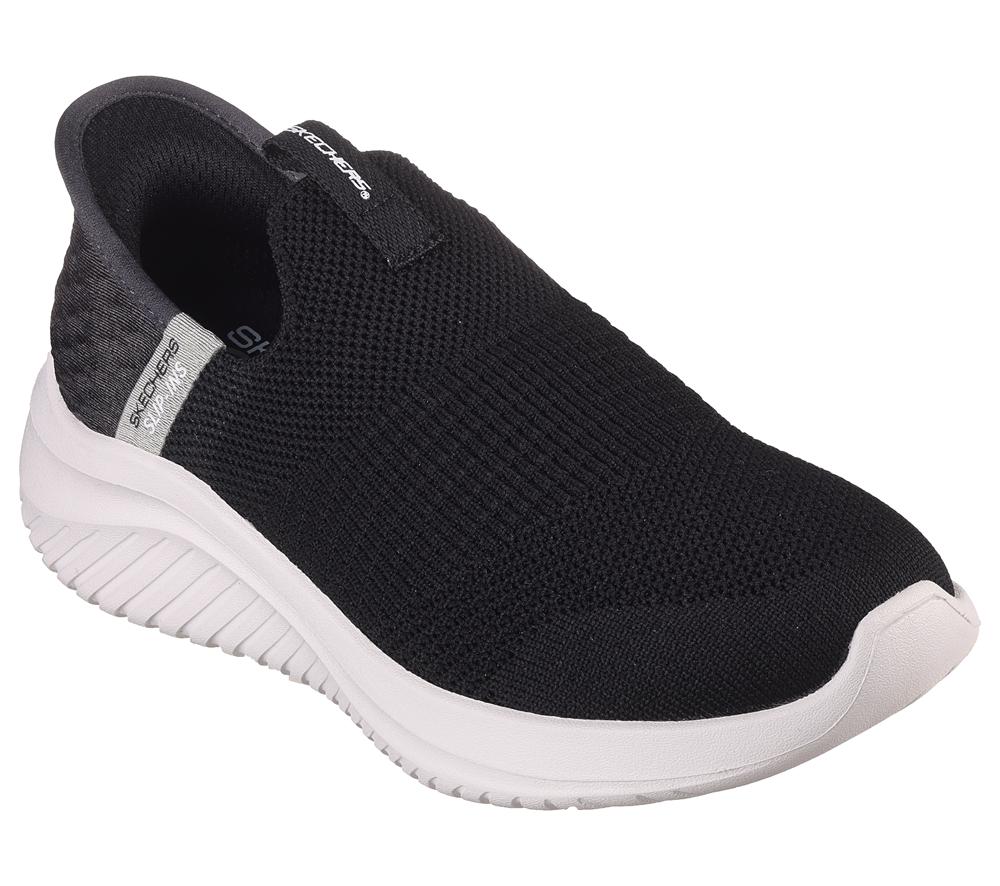 Boys's Skechers Slip-ins: Ultra Flex 3.0 - Smooth Step Sneakers Black / White  USA |  8905-ZRXTY