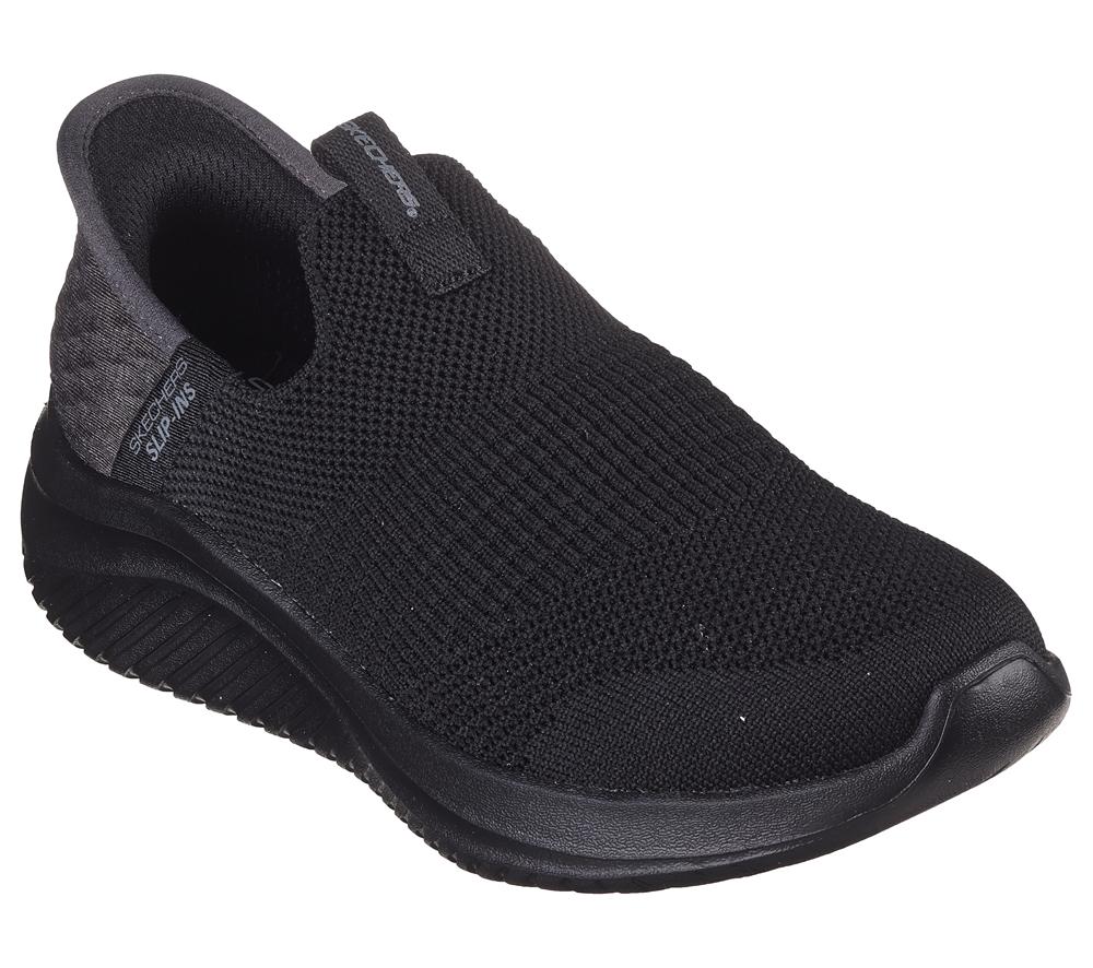 Boys's Skechers Slip-ins: Ultra Flex 3.0 - Smooth Step Sneakers Black  USA |  2851-FTMXN
