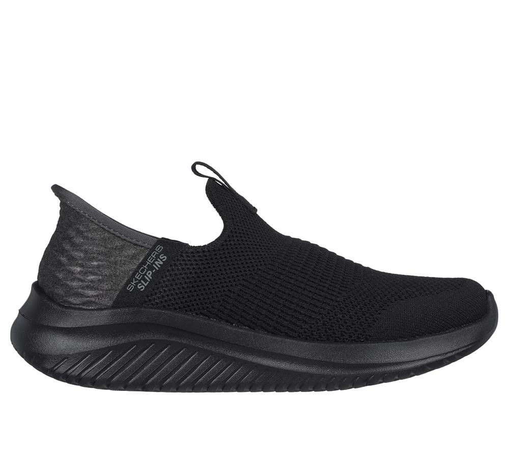 Boys\'s Skechers Slip-ins: Ultra Flex 3.0 - Smooth Step Sneakers Black  USA |  2851-FTMXN