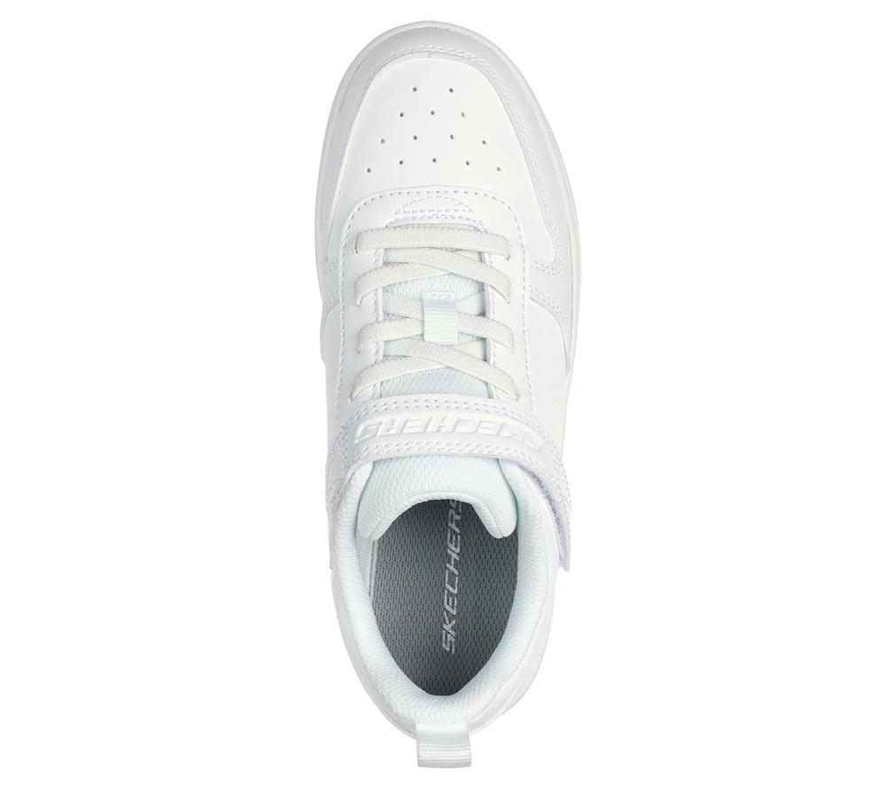 Boys's Skechers Smooth Street Slip On Shoes White  USA |  1248-UZNGJ