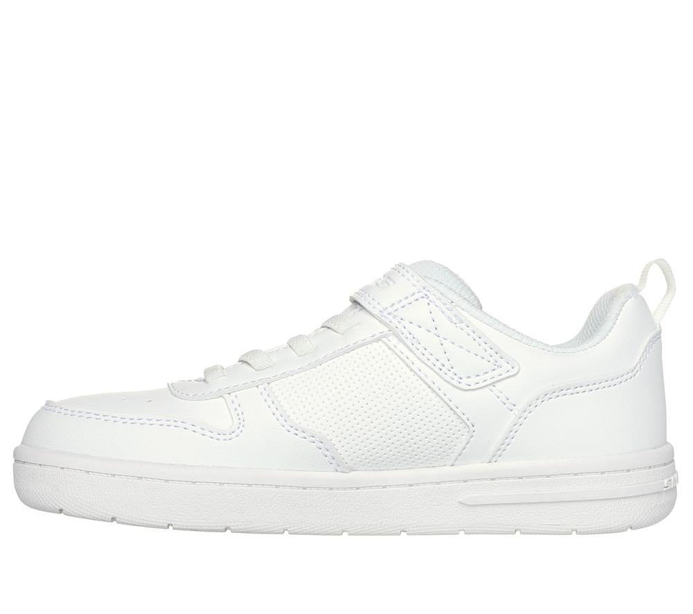 Boys's Skechers Smooth Street Slip On Shoes White  USA |  1248-UZNGJ