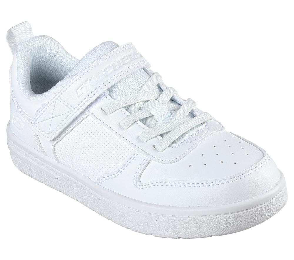 Boys's Skechers Smooth Street Slip On Shoes White  USA |  1248-UZNGJ