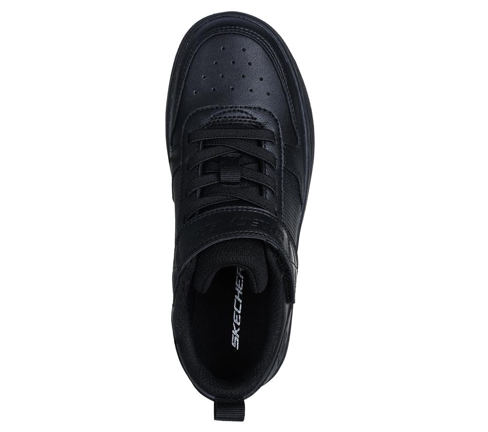 Boys's Skechers Smooth Street Sneakers Black  USA |  8704-OFSAH