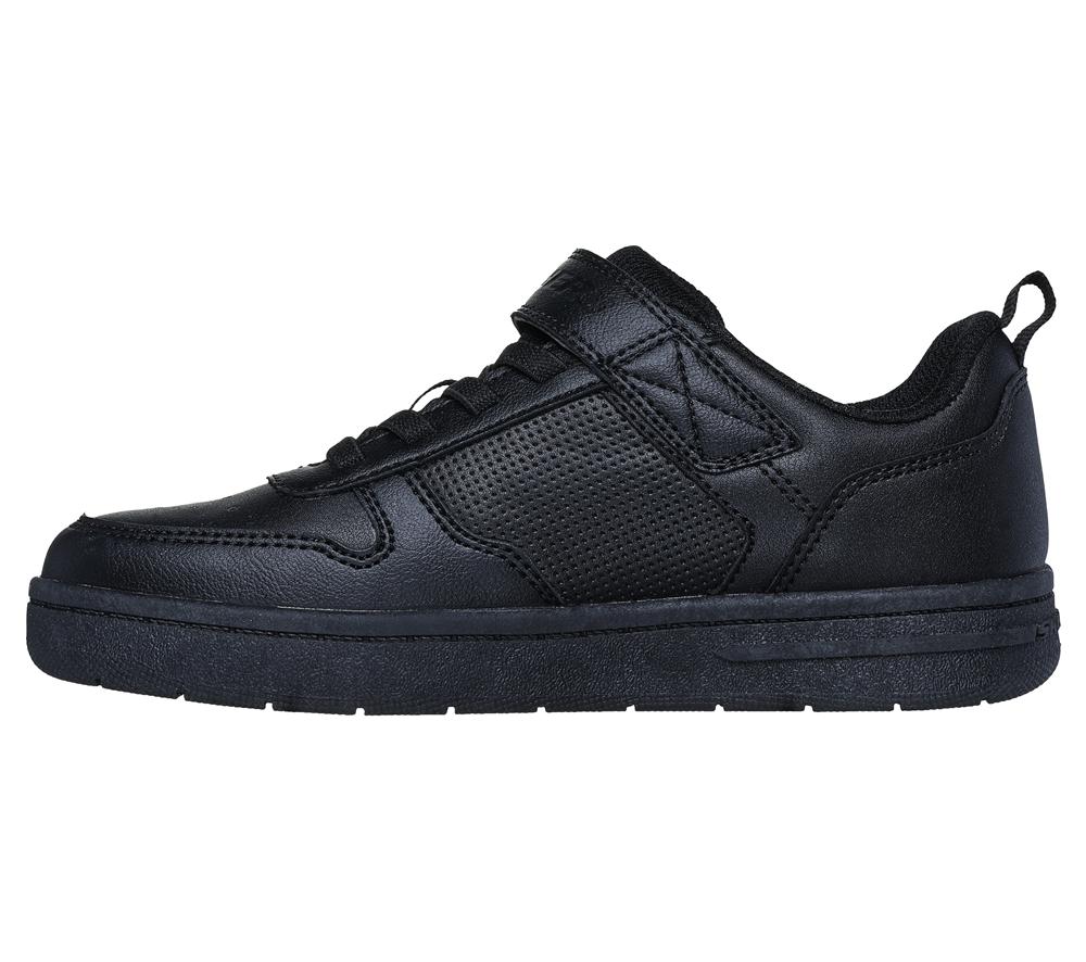 Boys's Skechers Smooth Street Sneakers Black  USA |  8704-OFSAH