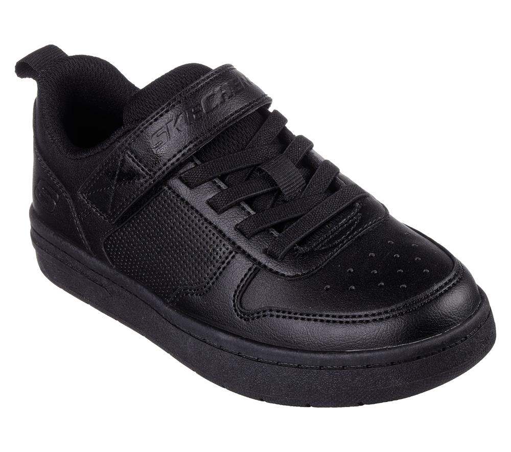 Boys's Skechers Smooth Street Sneakers Black  USA |  8704-OFSAH