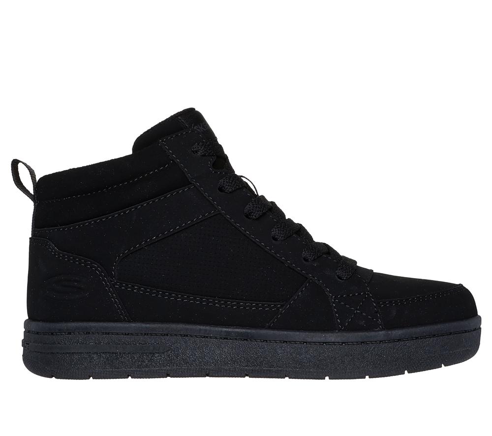 Boys\'s Skechers Smooth Street - Cozy Zip Lace Up Shoes Black  USA |  7934-HNOMY