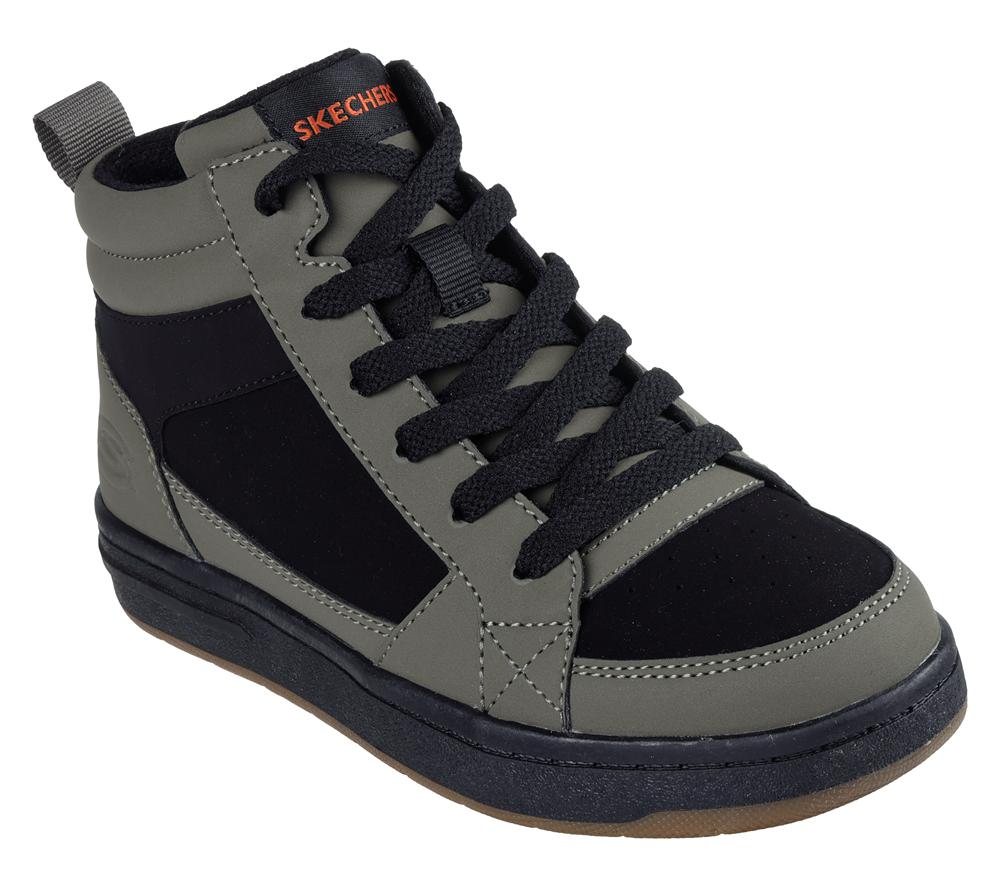 Boys's Skechers Smooth Street - Cozy Zip Sneakers Olive / Black  USA |  6912-FQZJH